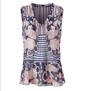 Cabi Peplum sheer blouse, XS